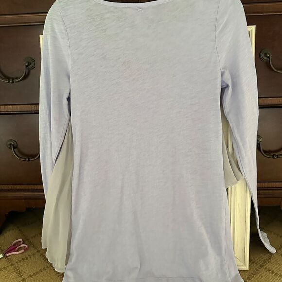 Vintage Elizabeth and James lavender long sleeved T-shir with chiffon overlay XS - Picture 4 of 10